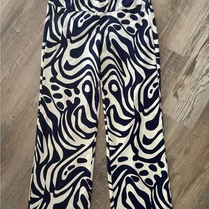 J. McLaughlin Navy and White Wide Leg Pants